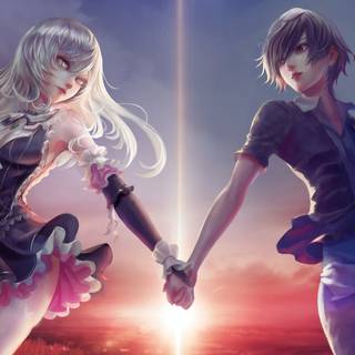 Couple anime boy and girl wallpaper