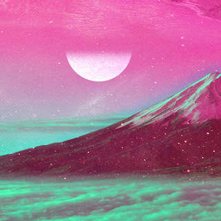 Mount Fuji neon wallpaper