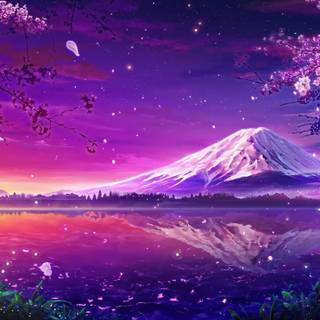 Mount Fuji neon wallpaper