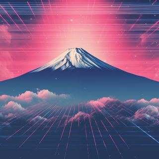 Mount Fuji neon wallpaper