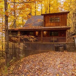 Fall cabin wallpaper