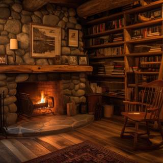 Fall cabin wallpaper