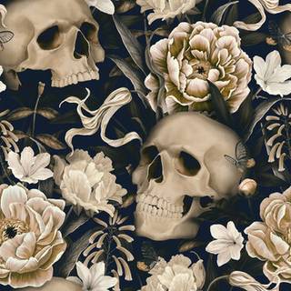 Skeleton flower wallpaper