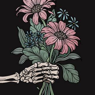 Skeleton flower wallpaper