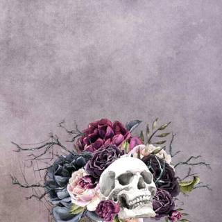 Skeleton flower wallpaper