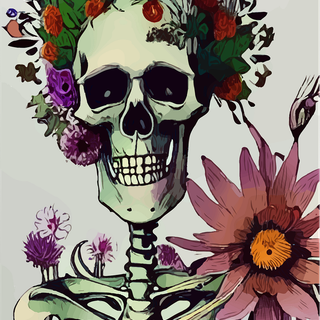 Skeleton flower wallpaper