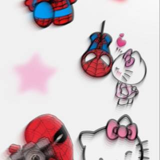 Hello Kitty Spider-Man wallpaper