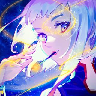 Cyberpunk anime girl desktop wallpaper