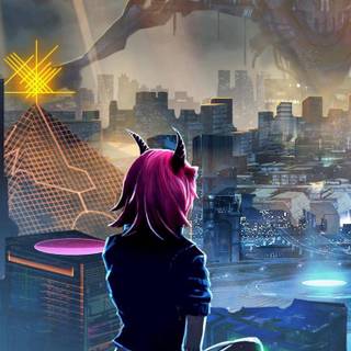 Cyberpunk girl mobile wallpaper