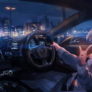 JDM anime girl PC wallpaper