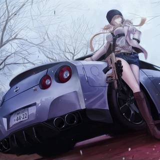 JDM anime girl PC wallpaper