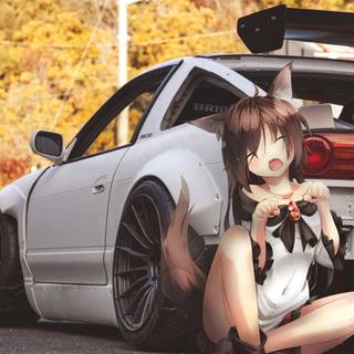 JDM anime girl PC wallpaper