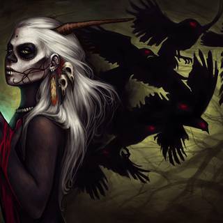 Desktop scary woman wallpaper