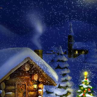 Christmas winter night mobile wallpaper