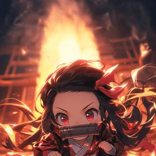 Nezuko fanart wallpaper