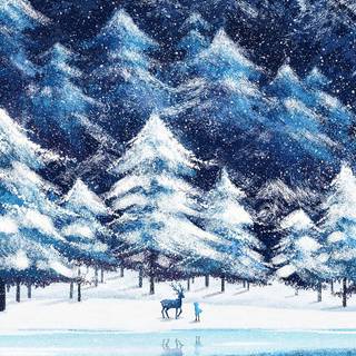 Simple winter mountains wallpaper