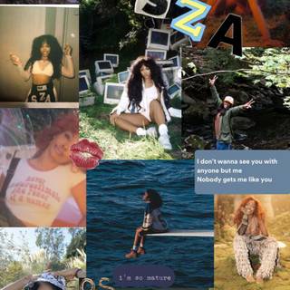 SZA collage wallpaper