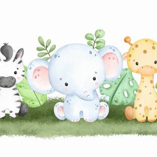 Cute cartoon baby animals wallpaper