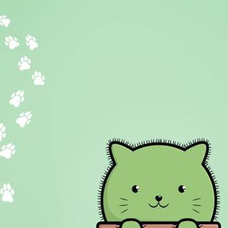 Cat cactus wallpaper