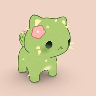 Cat cactus wallpaper