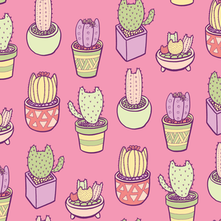 Cat cactus wallpaper