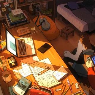 Cartoon study wallpaper