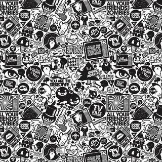 Dark doodles wallpaper