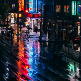 Japanese village night iPhone wallpaper