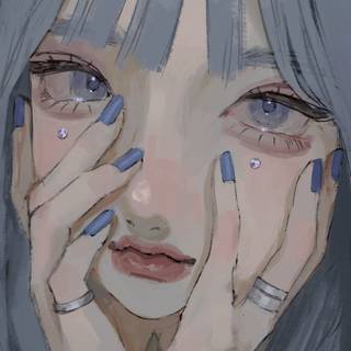 Sad Korean girl aesthetic wallpaper