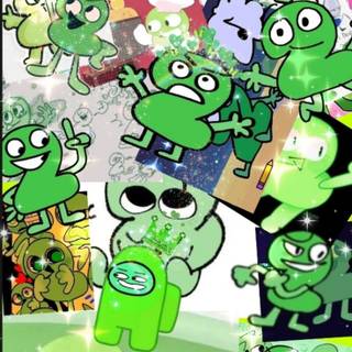 Green cartoon character wallpaper