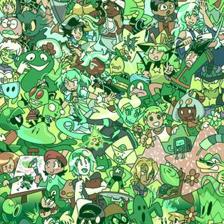 Green cartoon character wallpaper