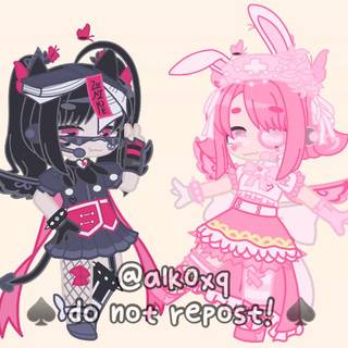 Kuromi and My Melody human wallpaper