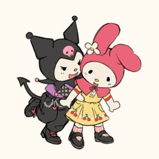 Kuromi and My Melody human wallpaper