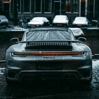 Car in the rain wallpaper