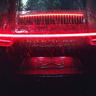 Car in the rain wallpaper