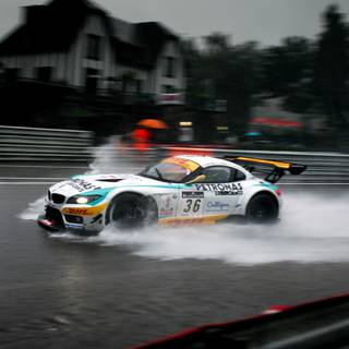 Car in the rain wallpaper