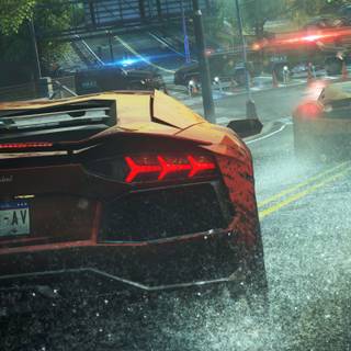 Car in the rain wallpaper