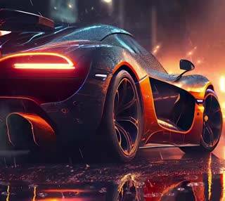 Car in the rain wallpaper