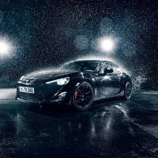 Car in the rain wallpaper
