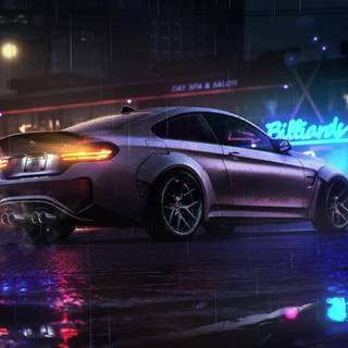 Car in the rain wallpaper