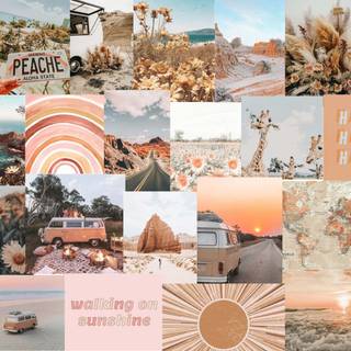 Minimalist spring collage laptop wallpaper