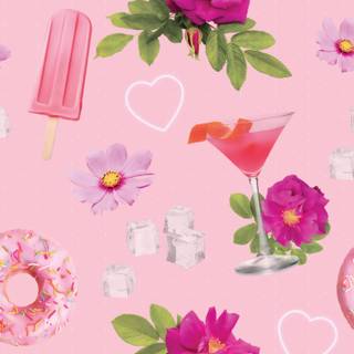 Minimalist spring collage laptop wallpaper