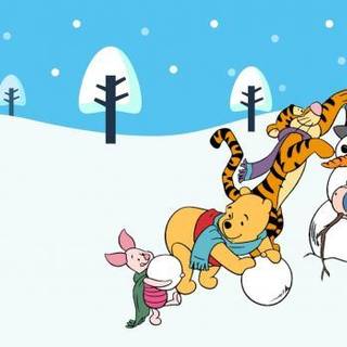 Cartoon winter PC wallpaper