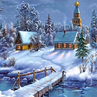 Cartoon winter PC wallpaper