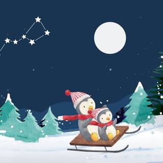 Cartoon winter PC wallpaper