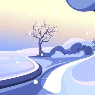 Cartoon winter PC wallpaper