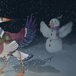 Cartoon winter PC wallpaper