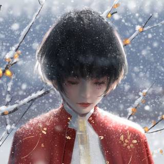 Cartoon winter PC wallpaper