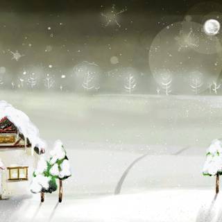 Cartoon winter PC wallpaper