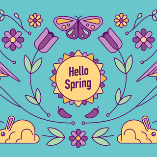 Hello spring laptop wallpaper